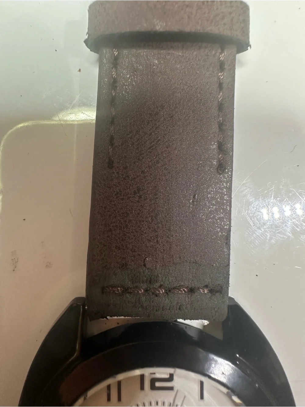 Men's Black Case Cream Dial Watch